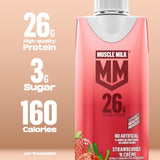 Muscle Milk High Protein Shake, Strawberry, 11 fl oz Cartons (12 Pack) Ultra Filtered Milk, 26g High Quality Protein Shake, 3g Sugar, 160 Calories, No Artificial Flavors, No Artificial Sweeteners, No Added Colors