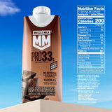 Muscle Milk Pro High Protein Shake, Chocolate, 11 fl oz Cartons, (12 Pack) Ultra Filtered Milk, 33g High Quality Protein Shake, 3g Sugar, 200 Calories, No Artificial Flavors or Artificial Sweeteners, No Added Colors