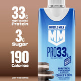 Muscle Milk Pro High Protein Shake, Cookies 'n Creme, 11 fl oz Cartons, (12 Pack) Ultra Filtered Milk, 33g High Quality Protein Shake, 3g Sugar, 200 Calories, No Artificial Flavors or Artificial Sweeteners, No Added Colors