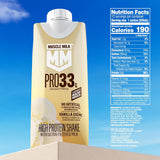 Muscle Milk Pro High Protein Shake, Vanilla, 11 fl oz Cartons, (12 Pack) Ultra Filtered Milk, 33g High Quality Protein Shake, 3g Sugar, 200 Calories, No Artificial Flavors or Artificial Sweeteners, No Added Colors