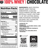 Muscle Milk 100% Whey Protein Powder, Chocolate, 5 Pound, 66 Servings, 25g Protein, 2g Sugar, Low in Fat, NSF Certified for Sport, Energizing Snack, Workout Recovery, Packaging May Vary